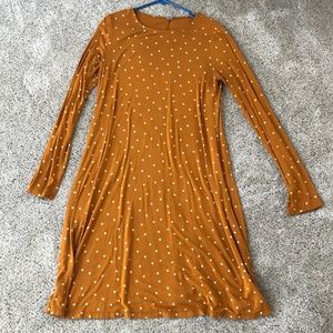 Old Navy Swing Dress - Mustard Yellow w/ Polka Dots - M